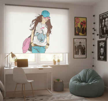 Cortina roller juvenil vinilo decorativo moderno y lindo - TenVinilo