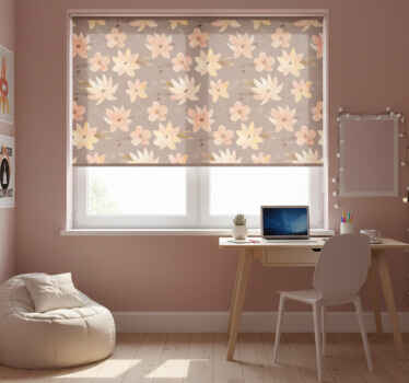 Rollo fenster beige aquarella blumen pastellfarben - TenStickers