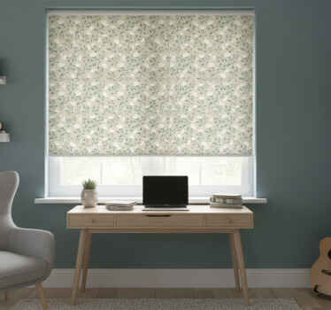 Rollo fenster beige mit vintage rosenmuster in weiß - TenStickers