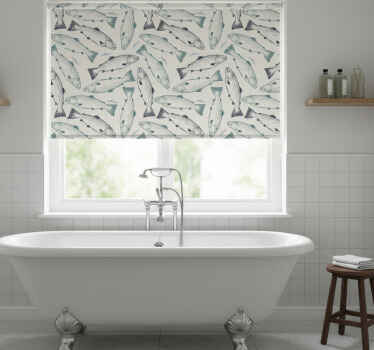Toile fenêtre salle de bain poisson saumon - TenStickers