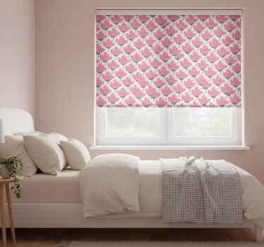 Pink flowers flower roller blind - TenStickers