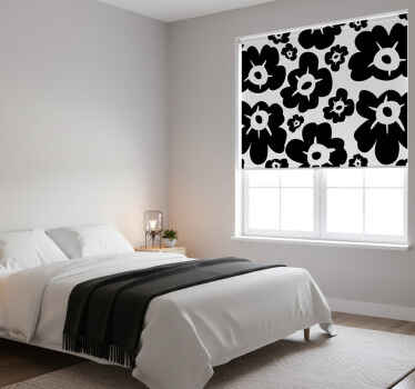 Flower roller blind black poppy - TenStickers