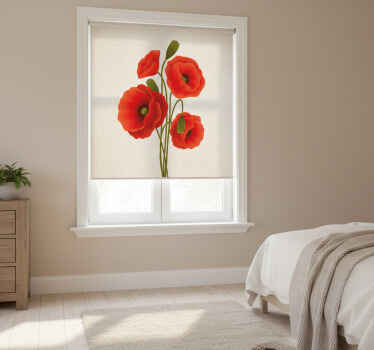 Poppies flower roller blind - TenStickers