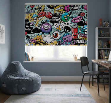 Cortina roller geek grafiti - TenVinilo