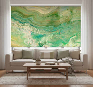 Cortina roller textura verde y beige - TenVinilo