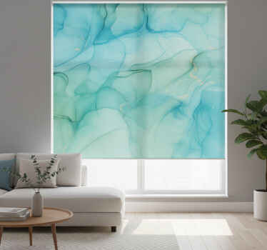 Cortina roller textura efecto oleaje turquesa - TenVinilo