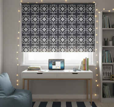 Rollo fenster schwarz mit geometrischem fliesenmuster - TenStickers
