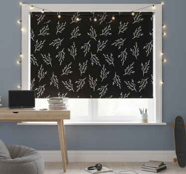 Rollo fenster schwarz nordic schwarz-weiß zweige - TenStickers