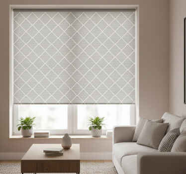Grey roller blind with irregular gray diamonds - TenStickers