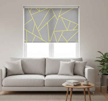 Toile fenêtre gris motifs triangles pantone deux - TenStickers