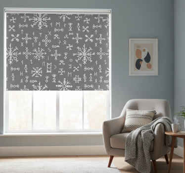 Toile fenêtre gris design nordique gris et blanc - TenStickers