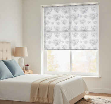 Toile fenêtre gris motif floral années 80 - TenStickers