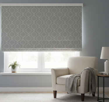 Toile fenêtre gris motif géométrique hamptons - TenStickers