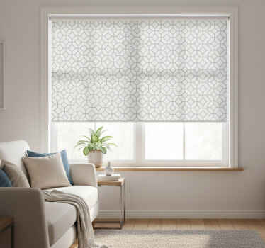 Toile fenêtre gris motif carreaux hamptons - TenStickers