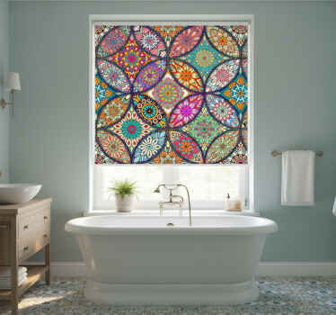 Bathroom window blind colorful mandalas - TenStickers
