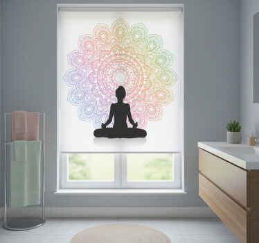 Estor enrollable baño mandala de yoga arcoíris - TenVinilo