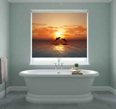 Estor enrollable baño 3d delfines nadando - TenVinilo