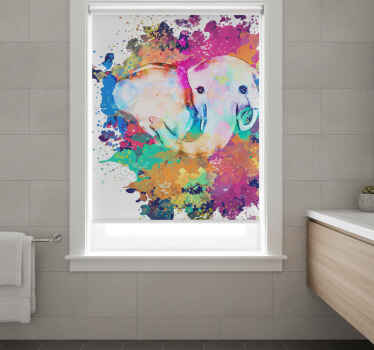 Estor enrollable baño elefante de colores vivos - TenVinilo