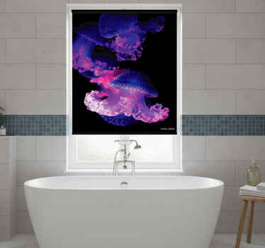 Estor enrollable baño medusa púrpura - TenVinilo