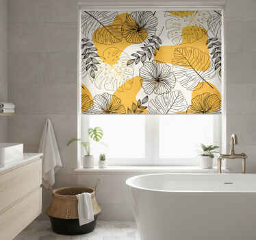 Estor enrollable baño estilo nórdico planta tropical - TenVinilo