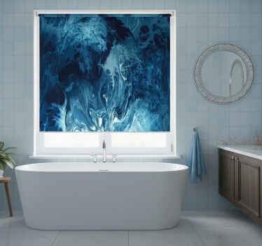 Estor enrollable baño olas acuareladas azules - TenVinilo