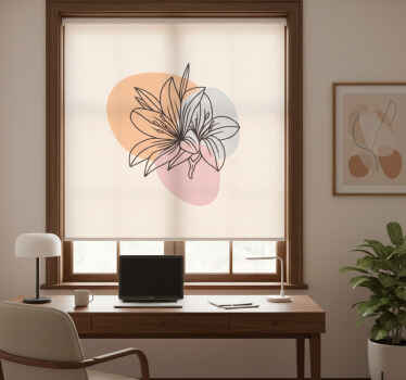 Office window roller blind cute flower design - TenStickers