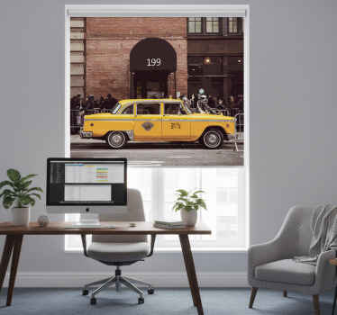 Toimiston rullaverho new yorkin keltainen taksi kuva - Tenstickers