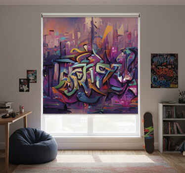 Estor enrollable juvenil graffiti urbano - TenVinilo