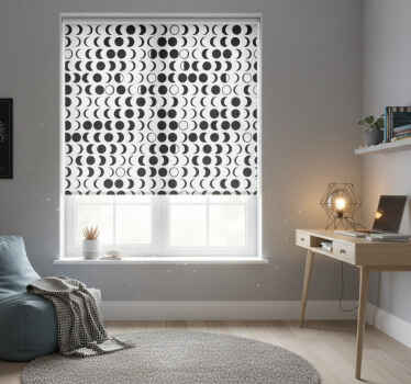 Rullegardin ungdom med minimalistisk månemønster - Tenstickers