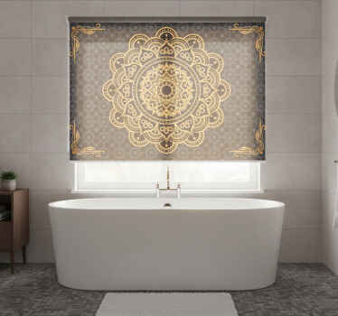 Zen rullegardiner med gyldent mandala fototapet - TenStickers