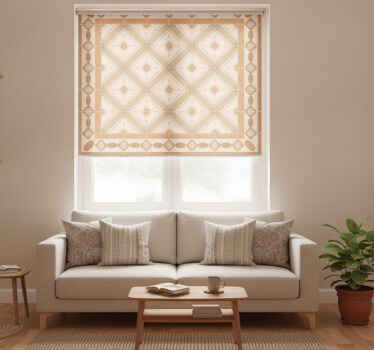Brown blind with portuguese tile vinyl rug - TenStickers