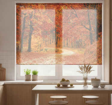 Orange blind wallpaper autumn trees - TenStickers