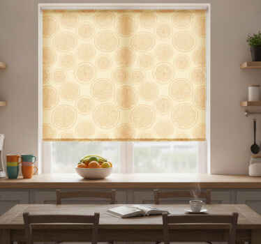 Rollo fenster orange mit handgezeichnetem muster - TenStickers