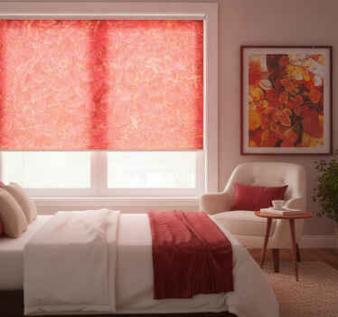 Red roller blind with floral petal pattern - TenStickers