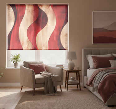Red blind with contemporary waves design - TenStickers