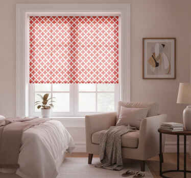 Red blind with white geometric pattern - TenStickers