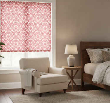 Red blind with hand-block printed design - TenStickers