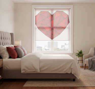 Red blind geometric heart design - TenStickers