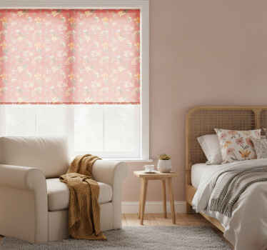 Red blind with retro bees and flowers design - TenStickers