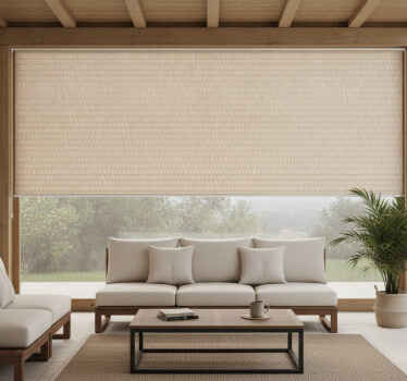 Fenster rollo außen mit geflochtener rattantextur - TenStickers