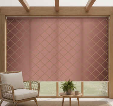 Cortina roller exterior rosa con diamantes dorados - TenVinilo