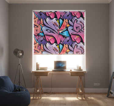 Estor enrollable juvenil graffiti realista - TenVinilo
