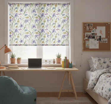 Teenage roller blind with floral design - TenStickers