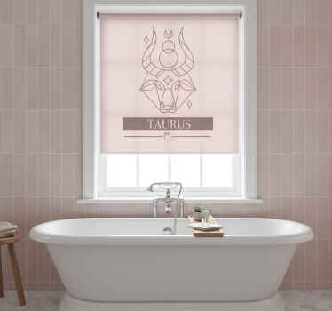 Rullegardin bad design med stjernetegn tyren rosa - Tenstickers