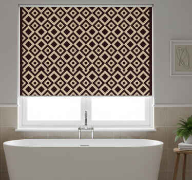 Rullegardin bad vintage beige rutemønster - Tenstickers