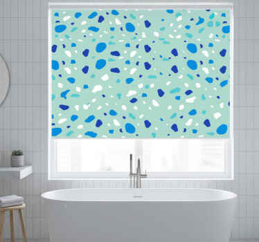 Rullegardin bad blåtonet terrazzo - Tenstickers