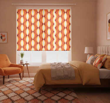 Rullgardin klassisk retro orange våg - Tenstickers