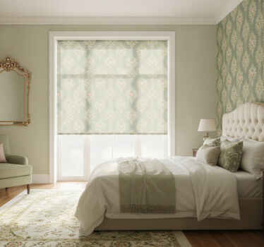 Classic blind in french green vintage pattern - TenStickers