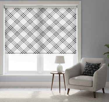 Classic blind in black and white scottish tartan - TenStickers