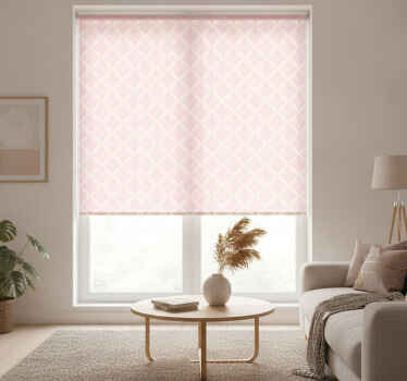 Traditional roller blind pastel pink palm print - TenStickers